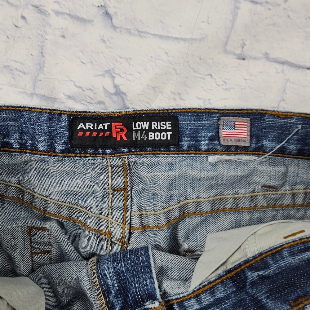 Ariat FR M4 Boot Cut Jeans Mens 38x32 Blue Flame Resistant Workwear Denim - Picture 9 of 13